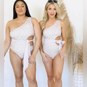 Pink Lily Cheetah One Piece Swimsuit